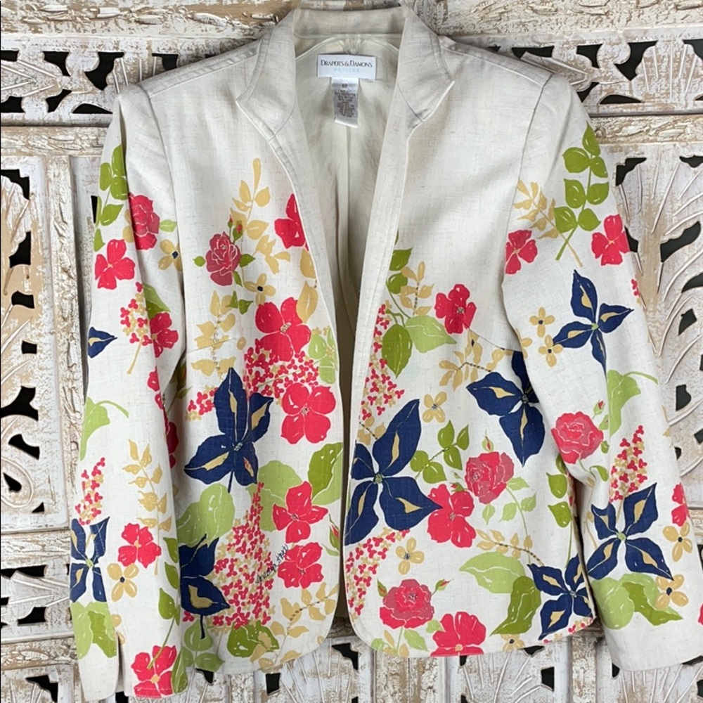Draper’s & Damon’s Linen Blend Open Front Jacket